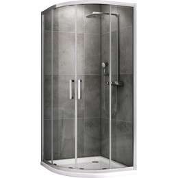 Душевое ограждение Abber Schwarzer Diamant 80 см AG01080, хром/прозрачное фото 
