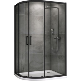 Душевое ограждение Abber Schwarzer Diamant 120x80 см AG01128B, чёрный/прозрачное фото 