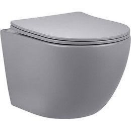 Унитаз подвесной безободковый Vincea Globo VT1-14SMG с крышкой микролифт, серый матовый, Цвет производителя: серый фото 