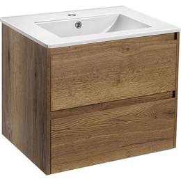 Тумба подвесная с раковиной Vincea Gio 60 см VMC-2G600TO, дуб табак фото 