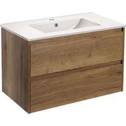 Тумба подвесная с раковиной Vincea Gio 80 см VMC-2G800TO, дуб табак фото 