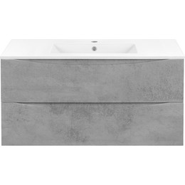 Тумба подвесная с раковиной Vincea Mia 100 см VMC-2MC100BT, бетон фото 