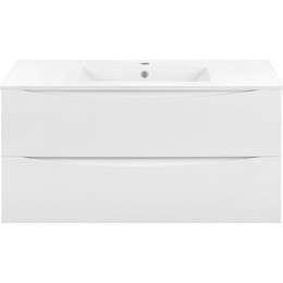 Тумба подвесная с раковиной Vincea Mia 100 см VMC-2MC100GW, белый глянец фото 