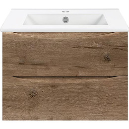 Тумба подвесная с раковиной Vincea Mia 70 см VMC-2MC700VO, дуб винтаж фото 