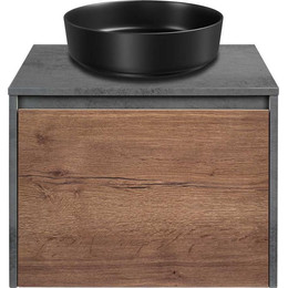 Тумба подвесная со столешницей Vincea Mesa 60 см VMC-2MS600TB, бетон/дуб табак фото 