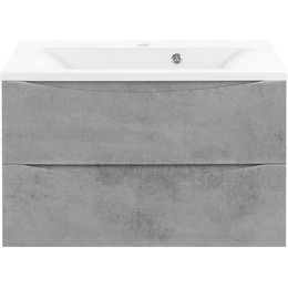 Тумба подвесная с раковиной Vincea Mia 75 см VMC-2MA750BT (раковина белая VCB-3M750W), бетон фото 