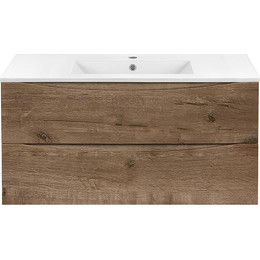 Тумба подвесная с раковиной Vincea Mia 100 см VMC-2MC100VO, дуб винтаж фото 