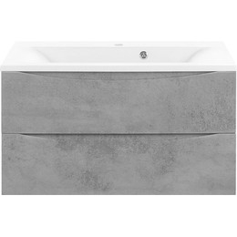 Тумба подвесная с раковиной Vincea Mia 90 см VMC-2MA900BT (раковина белая VCB-3M900W), бетон фото 