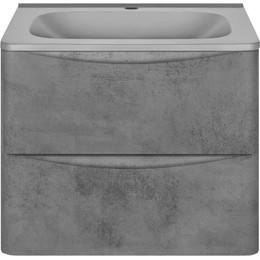Тумба подвесная с раковиной Vincea Paola 60 см VMC-2P600BT (раковина серая VCB-2VP600G), бетон фото 
