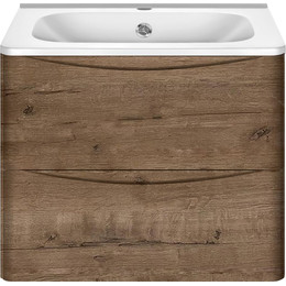 Тумба подвесная с раковиной Vincea Paola 60 см VMC-2P600VO (раковина белая VCB-2VP600W), дуб винтаж фото 