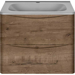 Тумба подвесная с раковиной Vincea Paola 60 см VMC-2P600VO (раковина серая VCB-2VP600G), дуб винтаж фото 