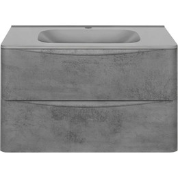 Тумба подвесная с раковиной Vincea Paola 80 см VMC-2P800BT (раковина серая VCB-2VP800G), бетон фото 