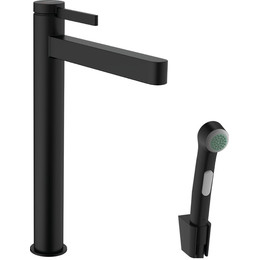 Смеситель для раковины высокий с лейкой для биде Hansgrohe Finoris 76220670, черный матовый фото 