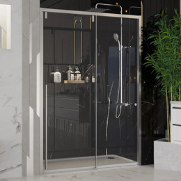 Душевая дверь Ambassador Intense 160 см 110021105IX (стекло 8 мм) хром/прозрачное фото 