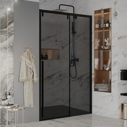 Душевая дверь Ambassador Intense 130 см 110022202IBB (стекло 8 мм) чёрный/тонированное фото 