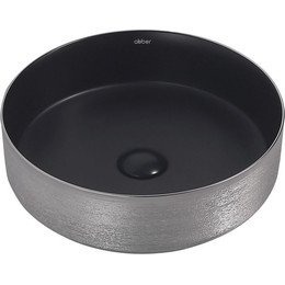 Раковина-чаша Abber Bequem 40 см AC2109BS, черный матовый/серебро фото 