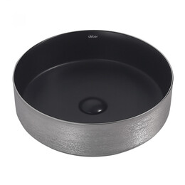 Раковина-чаша Abber Bequem 40 см AC2109BS, черный матовый/серебро фото 