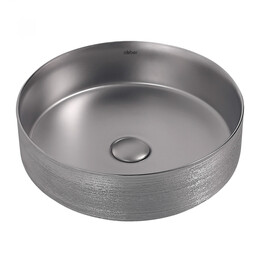 Раковина-чаша Abber Bequem 40 см AC2109BSM, серебро матовое фото 