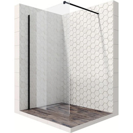 Душевая перегородка Ambassador Walk-in 100 см 15031110 с кронштейном (стекло 8 мм) чёрный/прозрачное фото 