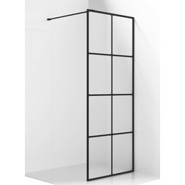 Душевая перегородка Ambassador Walk-in 110 см 15031239 с кронштейном, чёрный/прозрачное фото 