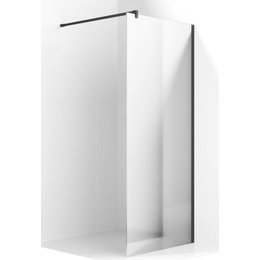 Душевая перегородка Ambassador Walk-in 100 см 15033222 с кронштейном (стекло 8 мм) чёрный/зеркальное фото 