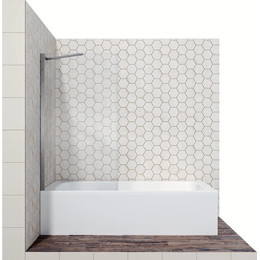 Шторка для ванны Ambassador Bath Screens 800х1400 мм 16041103 с кронштейном, хром/прозрачное фото 