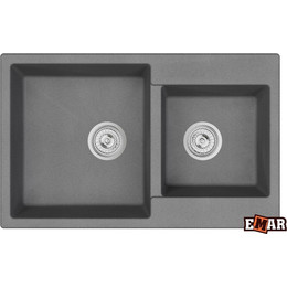 Кухонная мойка Emar EMQ-2800.Q, антрацит, Цвет производителя: антрацит фото 