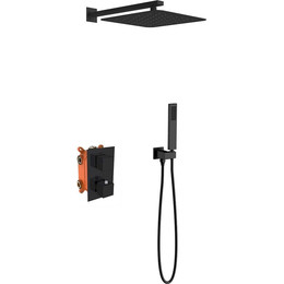 Душевая система для душа с термостатом Vincea VSFW-102TMB, черный матовый фото 