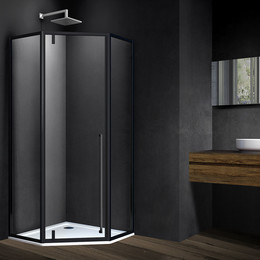 Душевое ограждение Vincea Penta 100x100 см VSP-3P100CLB, черный/прозрачное фото 