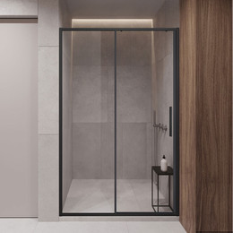 Душевая дверь Vincea Slim-U 120 см VDS-2SU120CLB, черный/прозрачное фото 