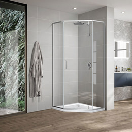 Душевое ограждение Vincea Slim-U 90x90 см VSP-2SU900CL, хром/прозрачное фото 