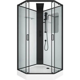 Душевое кабина Grossman Elegans 90 см GR251D, чёрный/прозрачное фото 