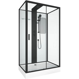 Душевое кабина Grossman Elegans 120x80 см GR252Q, чёрный/прозрачное фото 