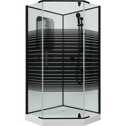 Душевое кабина Grossman Classic 100 см GR270D, чёрный/узор фото 