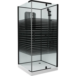 Душевое кабина Grossman Classic 100x100 см GR270QL, чёрный/узор фото 