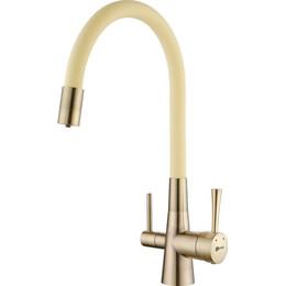 Смеситель для кухни Lemark Comfort LM3075B-Beige, бежевый/бронза фото 