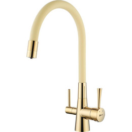 Смеситель для кухни Lemark Comfort LM3075G-Beige, бежевый/золото фото 