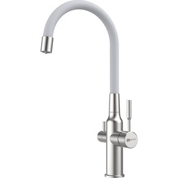 Смеситель для кухни Lemark Expert LM5083S-White, белый/сталь фото 