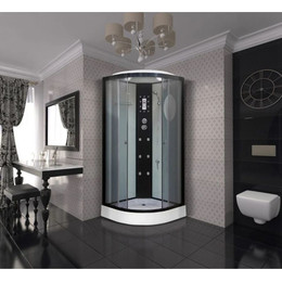 Гидробокс Niagara Ultra NG-1901-01 90x90 см, черный/тонированное (безсиликоновая сборка) фото 