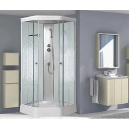 Душевая кабина Niagara Ultra NG-2306-01 90x90 см, белый/прозрачное/узор (безсиликоновая сборка) фото 