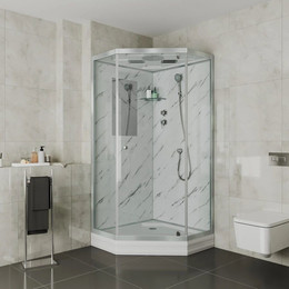 Душевая кабина Niagara Luxe NG-7701DM 90x90 см, серебро/прозрачное фото 