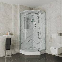 Душевая кабина Niagara Luxe NG-7702DM 100x100 см, серебро/прозрачное фото 