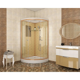 Душевая кабина Niagara Luxe NG-7702G 100x100 см, золото/прозрачное фото 
