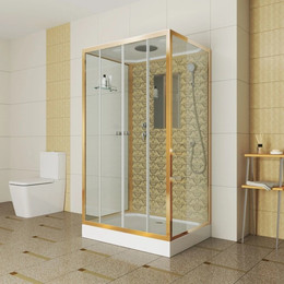 Душевая кабина Niagara Luxe NG-7772QW 120x90 см, золото/прозрачное фото 