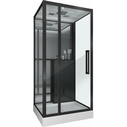 Душевое кабина Grossman 90x100 см GR266, чёрный/прозрачное фото 