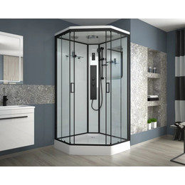 Гидробокс Niagara Premium NG-6901-01GD BLACK 90x90 см, черный/тонированное (безсиликоновая сборка) фото 
