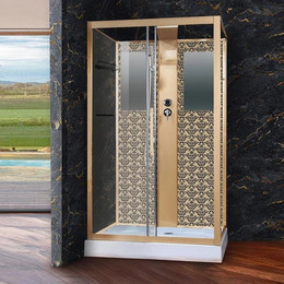 Душевая кабина Niagara Luxe NG-7711GBK 120x90 см, золото/прозрачное фото 