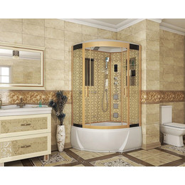 Гидробокс Niagara Luxe NG-7712GR 120x80 см, золото/прозрачное фото 