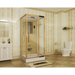 Гидробокс Niagara Luxe NG-7714G 100x90 см, золото/прозрачное фото 