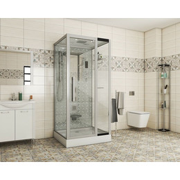 Гидробокс Niagara Luxe NG-7714W 100x90 см, серебро/прозрачное фото 